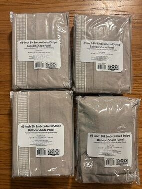 NWT 63” Tie-up Taupe Curtains (set of 4)